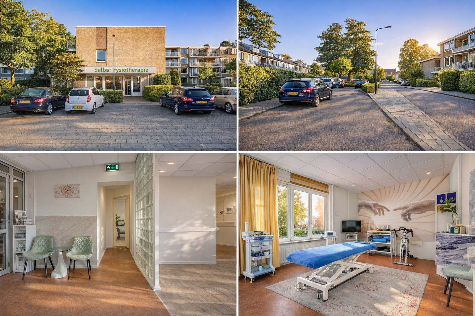 Overview of the practice, surroundings, waiting area and treatment room